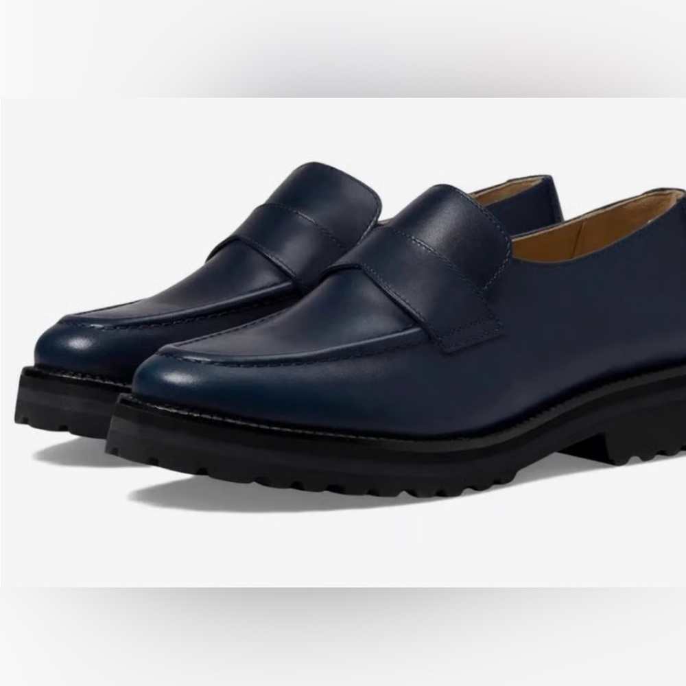 MARC JOSEPH NEW YORK WOMEN'S BOULEVARD CT LOAFER, NAVY BLUE AND BLACK SIZE 8